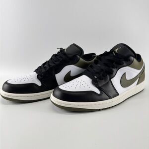 Jordan 1 Low "Black/White/Medium Olive Men's 10